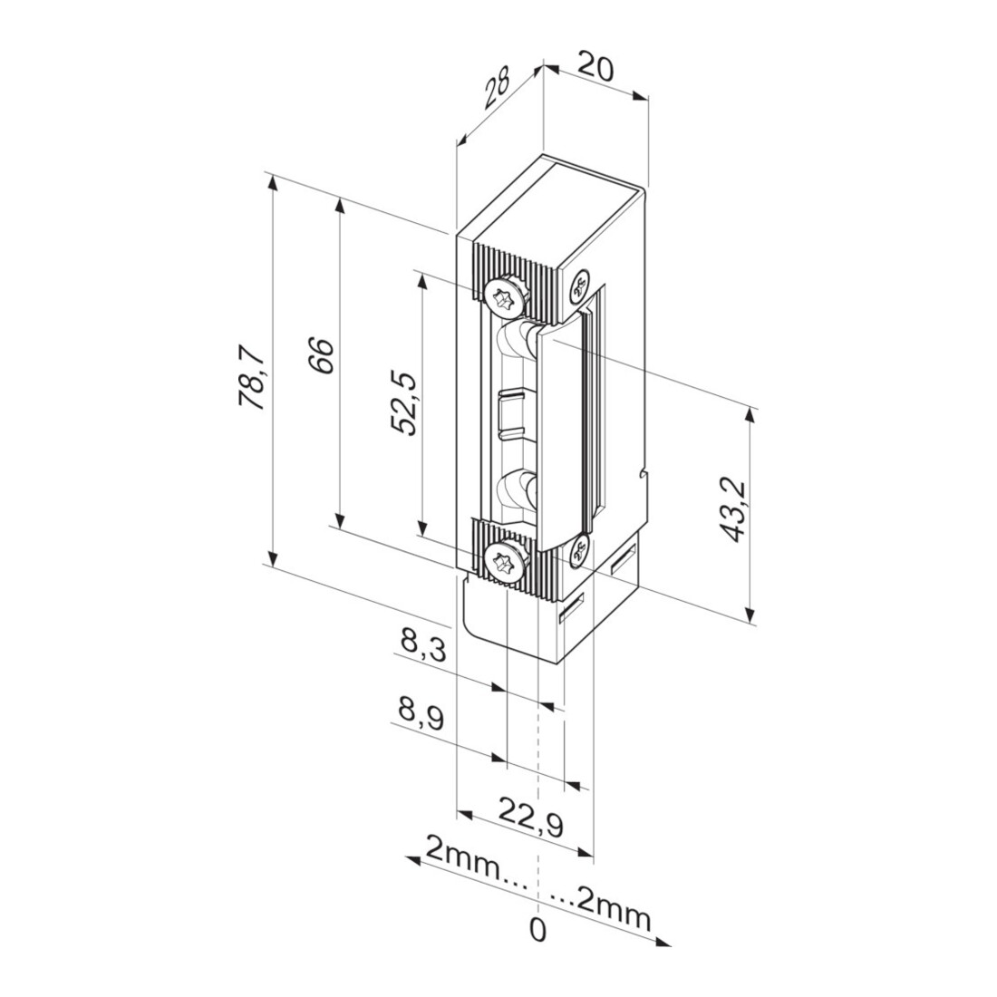 Fluchttüröffner 332.80 100 mA:24/200 mA:12 V ASSA ABLOY