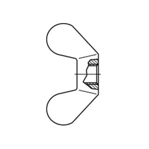 DIN 315 Flügelmutter, rund, deutsche Form, Edelstahl, blank