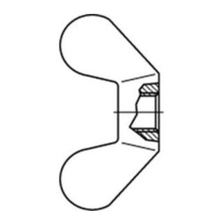 DIN 315 Flügelmutter, rund, deutsche Form, Edelstahl, blank