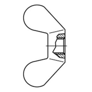 DIN 315 Flügelmutter, rund, deutsche Form, Temperguss
