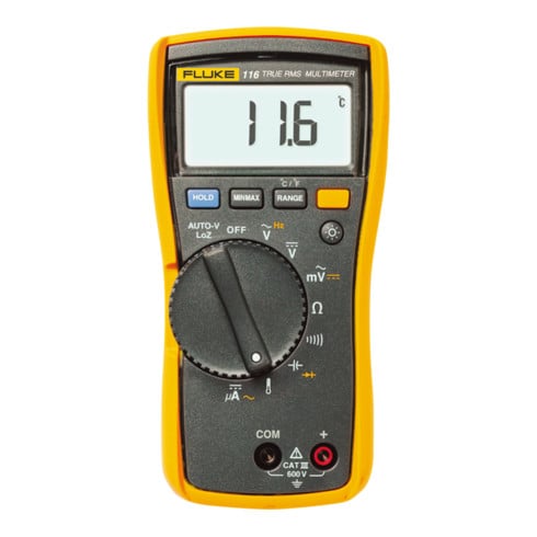 Fluke Digitale Multimeter Compact 116 met diodetest en temperatuurmeting
