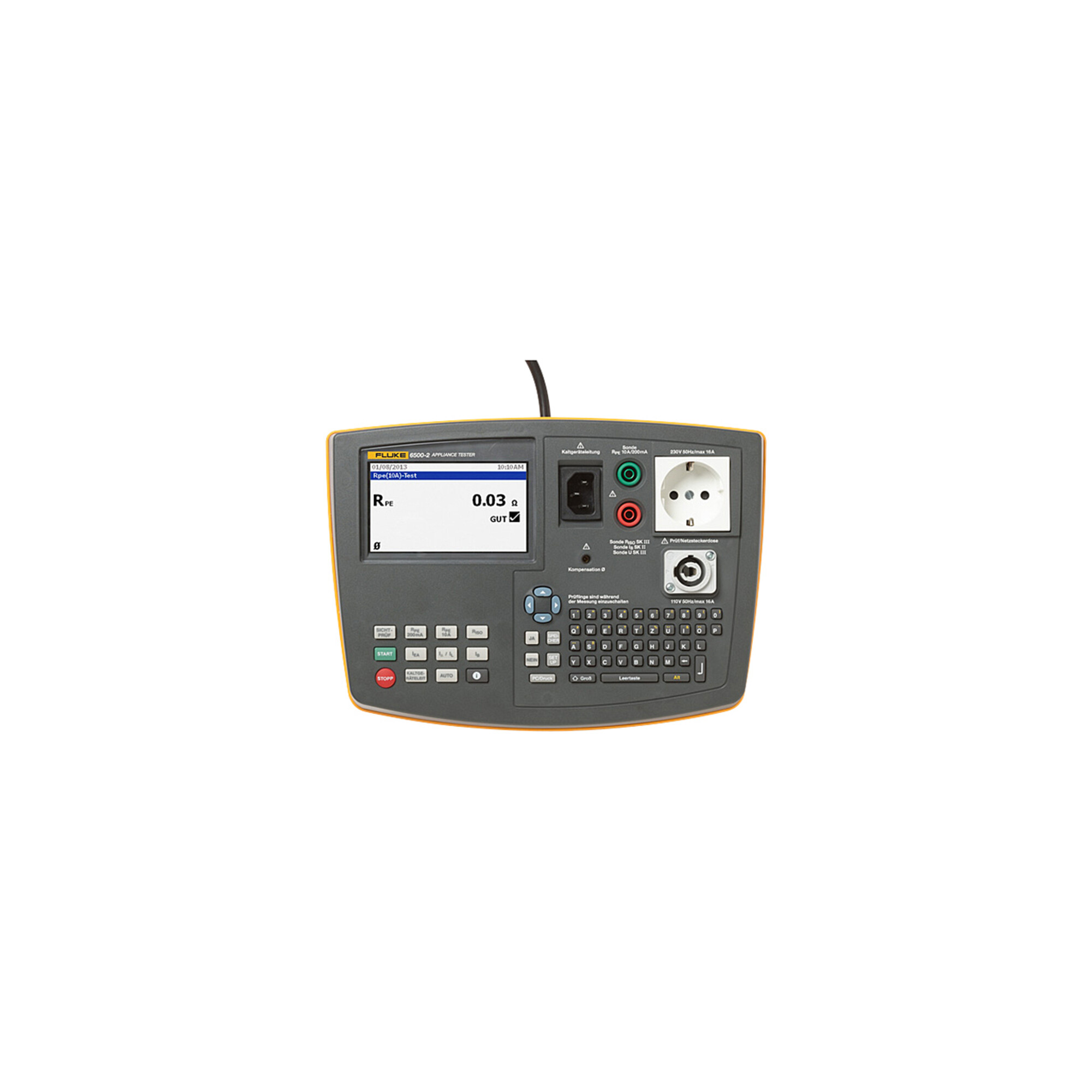 Fluke FLUKE-6500-2 DE Gerätetester | Gerätetester für die Prüfung von elektrischen Geräten nach DIN VDE 0701-0702 Mit Speicher-, Download- und Barcode