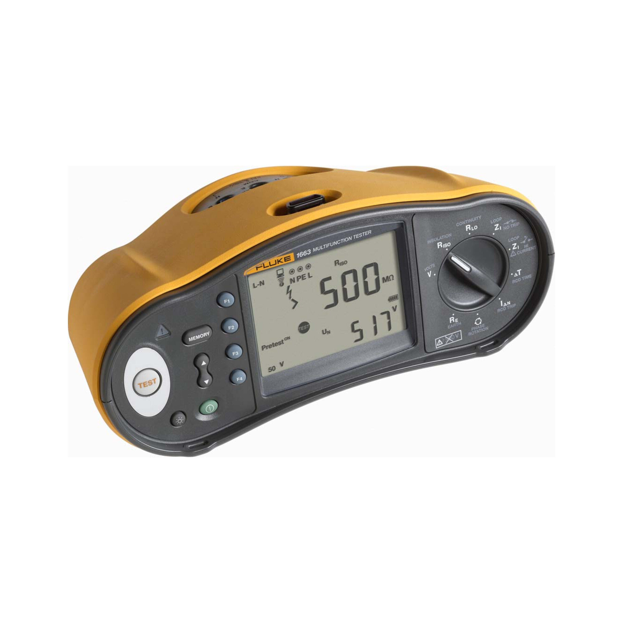 Fluke FLK-1663 DE Installationstester Typ B mit LCD-Anzeige und Speicherfunktion, 4546998