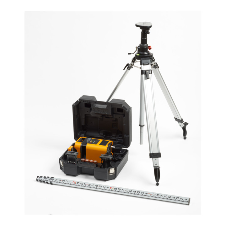 Fluke PLS H2 Rotationslaser-Kit, rot, mit Stativ und Nivellierlatte
