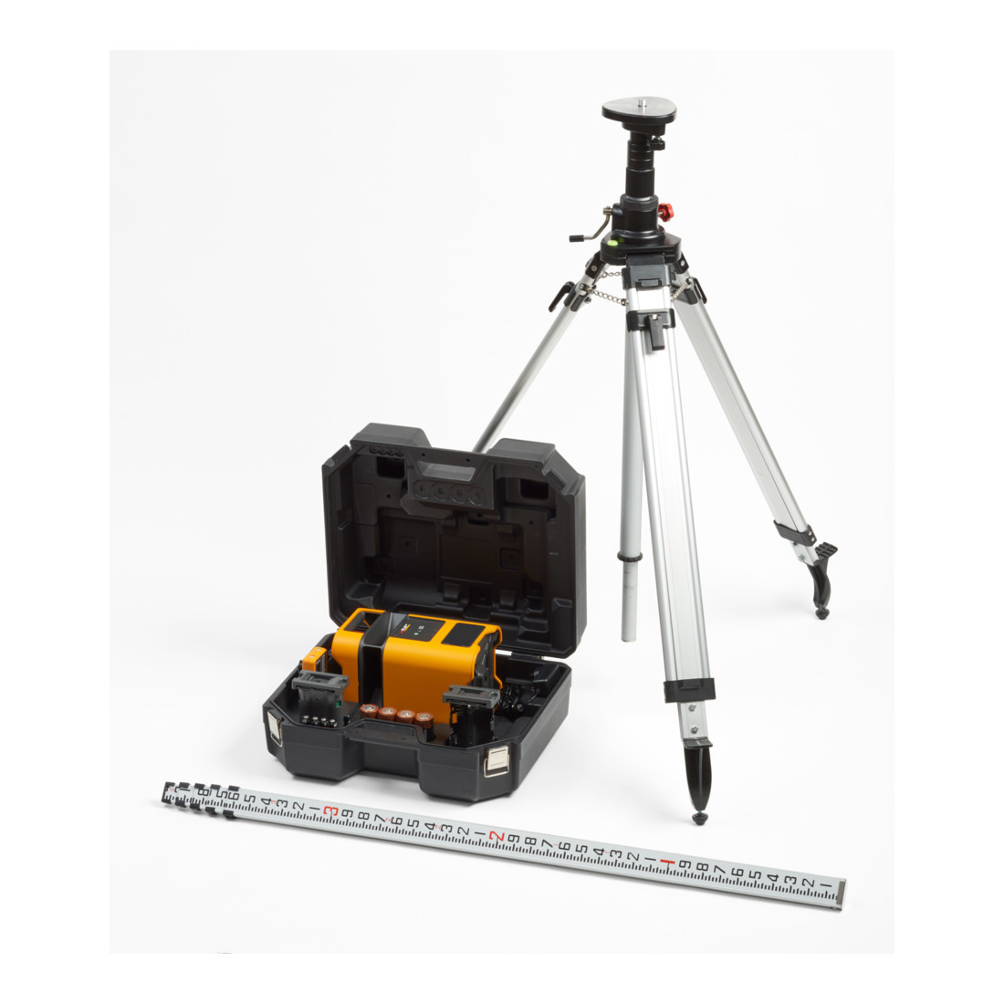 Fluke PLS H2 Rotationslaser-Kit, rot, mit Stativ und Nivellierlatte