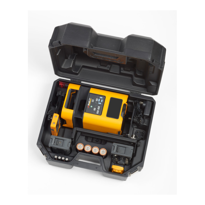 Fluke PLS HV2R Rotationslaser-Kit, rot, mit Stativ und Nivellierlatte