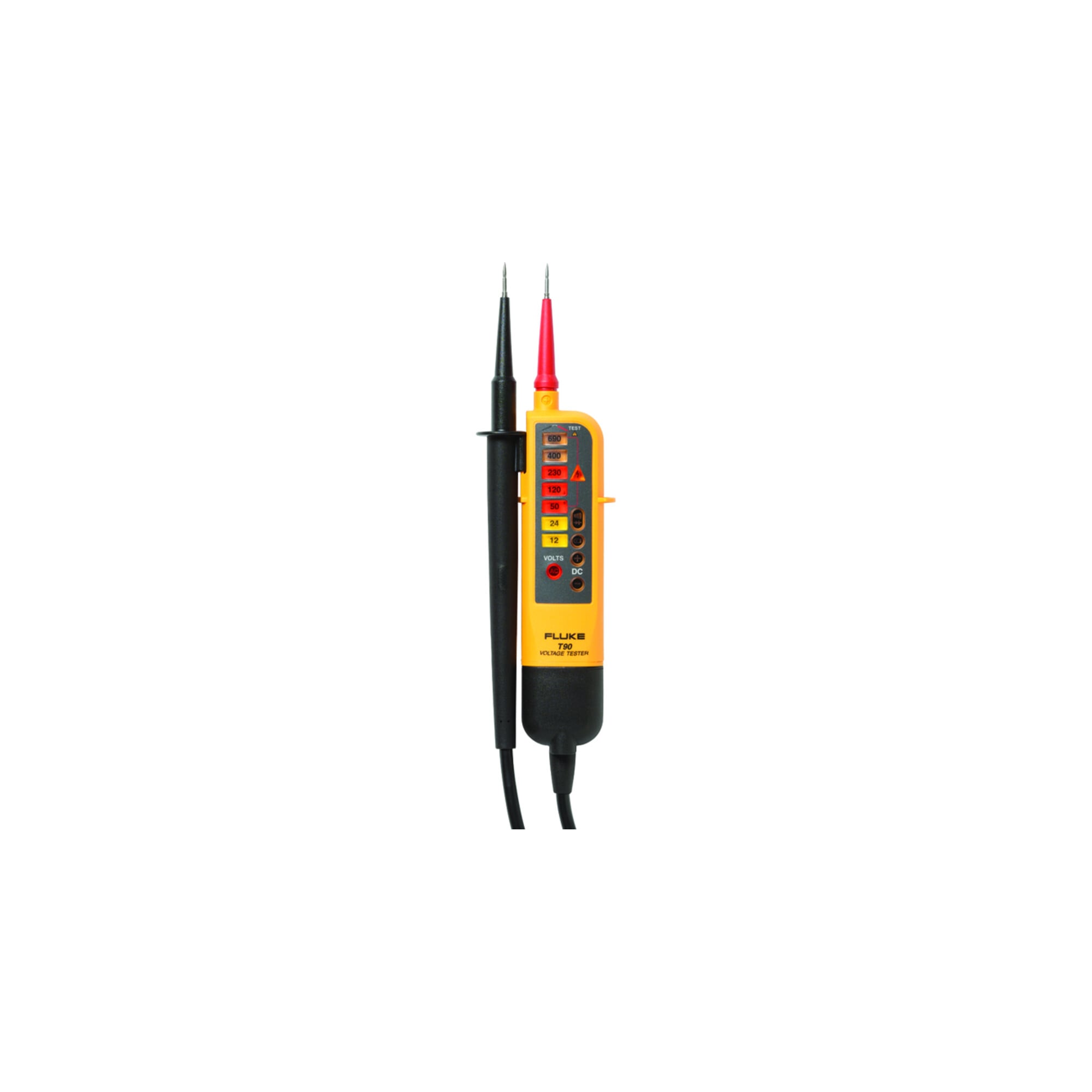 Fluke FLUKE-T90 Spannungsprüfer | für die Messung von Wechsel- und Gleichspannung bis zu 690 V | Mit LED-Leuchten und Vibrationsalarm | Mit
