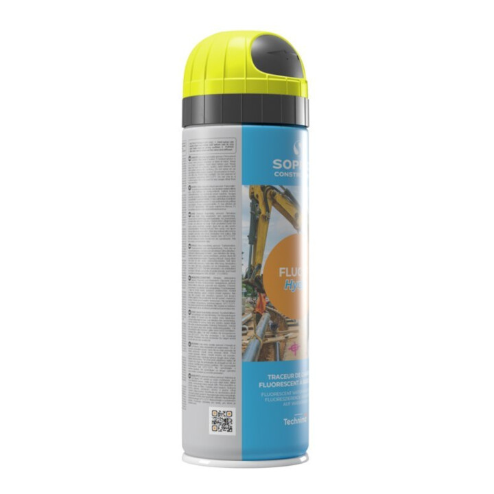 Fluo TP Hydro Bouwplaatsmarkeerspray 500 ml geel