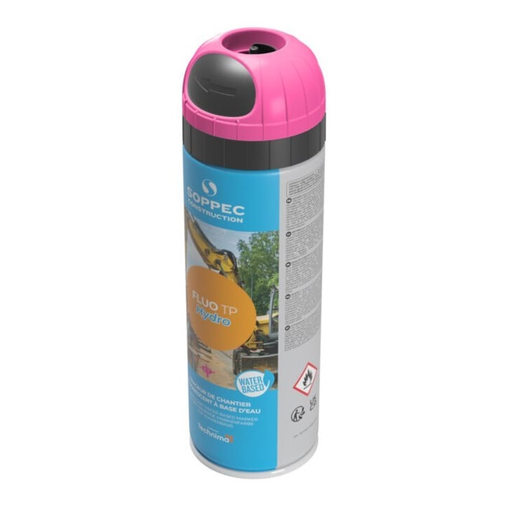 Fluo TP Hydro Bouwplaatsmarkeerspray 500 ml roze