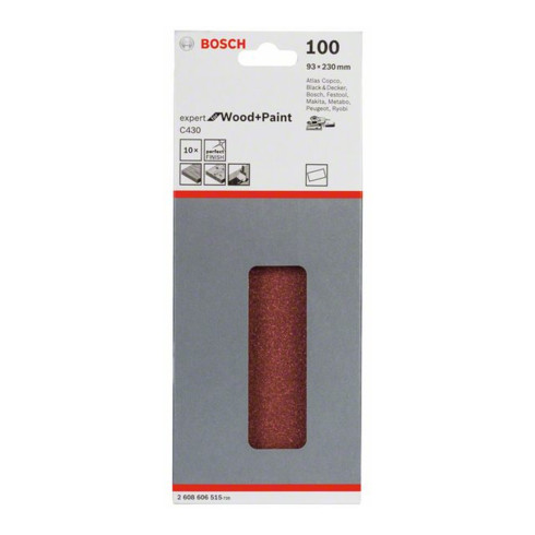 Bosch Foglio abrasivo C430 93x230mm, 100 non perforato tensionato