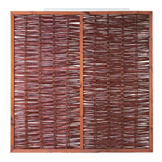 FOGO Weidengeflechtzaun 180 x 180 cm mit Rahmen und Strebe
