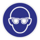 Folie Augenschutz benutzen D.200mm blau/weiß ASR A1.3 DIN EN ISO 7010-1