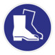 Folie Fußschutz benutzen D.200mm blau/weiß ASR A1.3 DIN EN ISO 7010-1