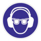 Folie Gehör-/Augenschutz benutzen D.200mm blau/weiß praxisbewährt-1