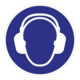 Folie Gehörschutz benutzen D.200mm blau/weiß ASR A1.3 DIN EN ISO 7010-1