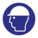 Folie Kopfschutz benutzen D.200mm blau/weiß ASR A1.3 DIN EN ISO 7010-1