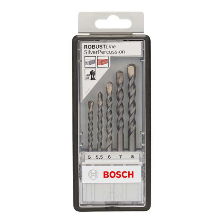 Foret à béton Bosch Ensemble de lignes robustes CYL-3 Silver Percussion 5 pièces 5 - 8 mm