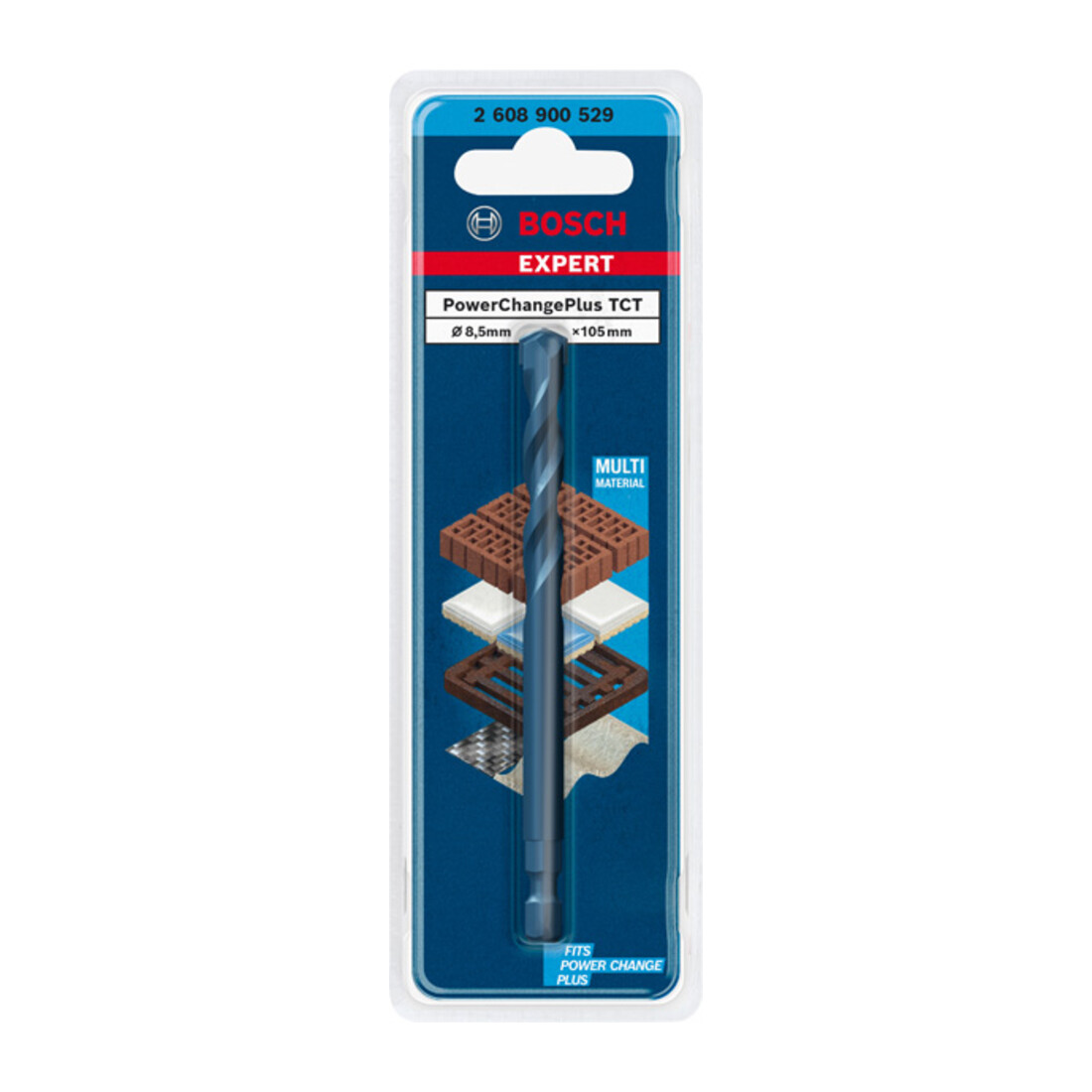 Foret à centrer TCT Bosch Expert Power Change Plus, 8,5 x 105 mm