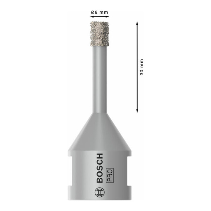 Foret à diamant Bosch Dry Speed, 6 x 30 mm