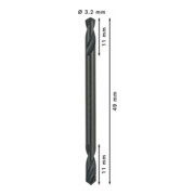 Foret à double pointe 3,2 x 11 x 49 mm-5