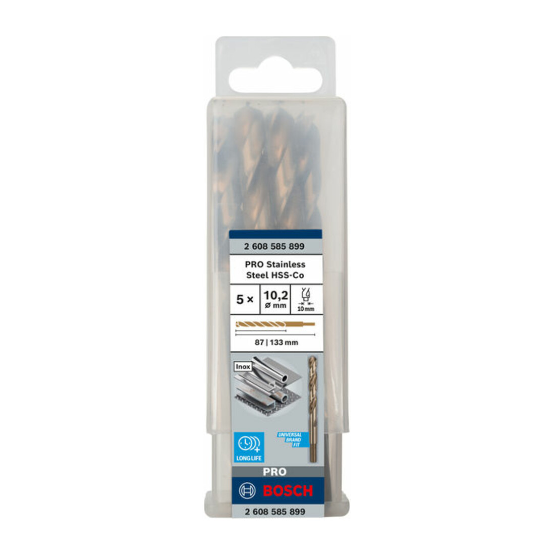 Foret à métaux Bosch HSS-Co, DIN 338, 10,2 x 87 x 133 mm