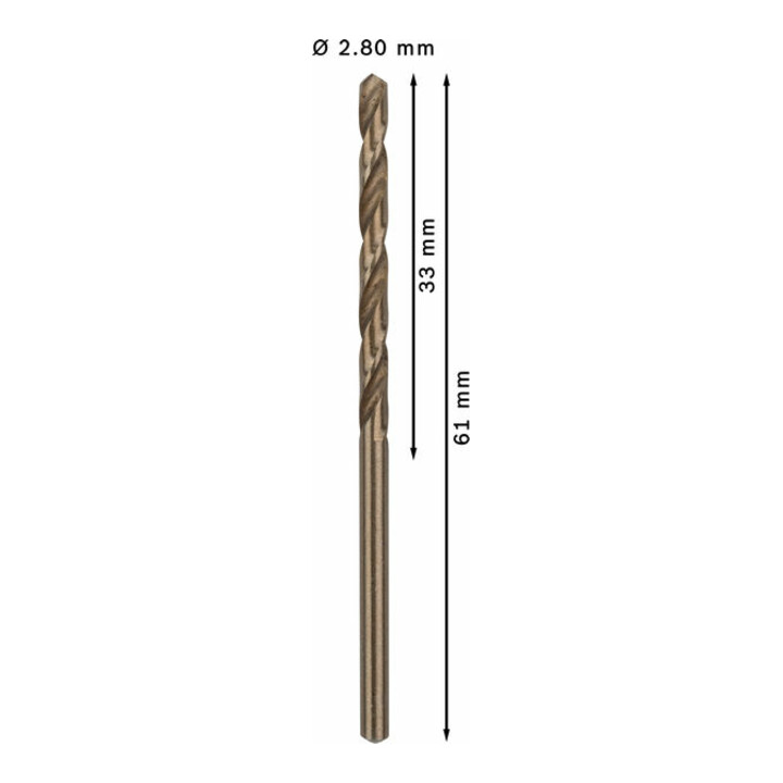 Foret à métaux Bosch HSS-Co DIN 338 2,8 x 33 x 61 mm