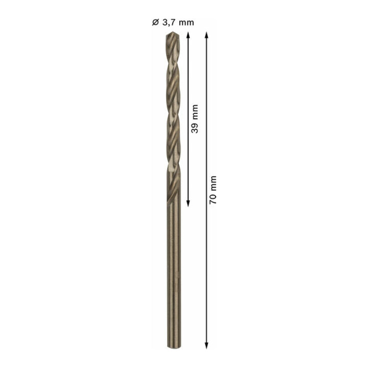 Foret à métaux Bosch HSS-Co DIN 338 3,7 x 39 x 70 mm