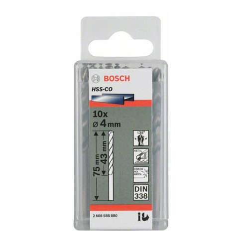 Foret à métaux Bosch HSS-Co DIN 338 6,2 x 63 x 101 mm