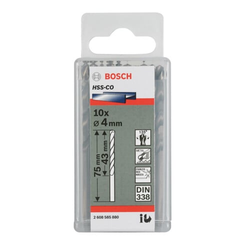 Foret à métaux Bosch HSS-Co DIN 338 7,8 x 75 x 117 mm