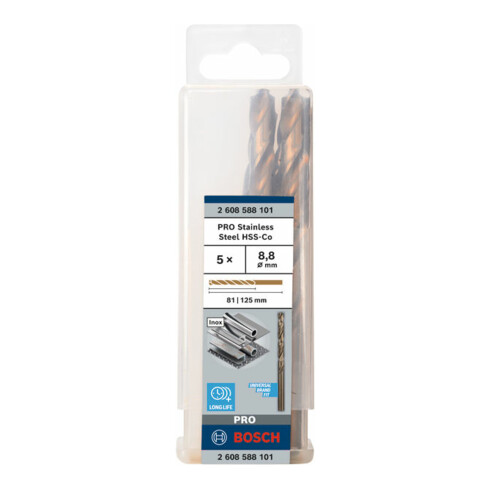 Foret à métaux Bosch HSS-Co DIN 338 8,8 x 81 x 125 mm