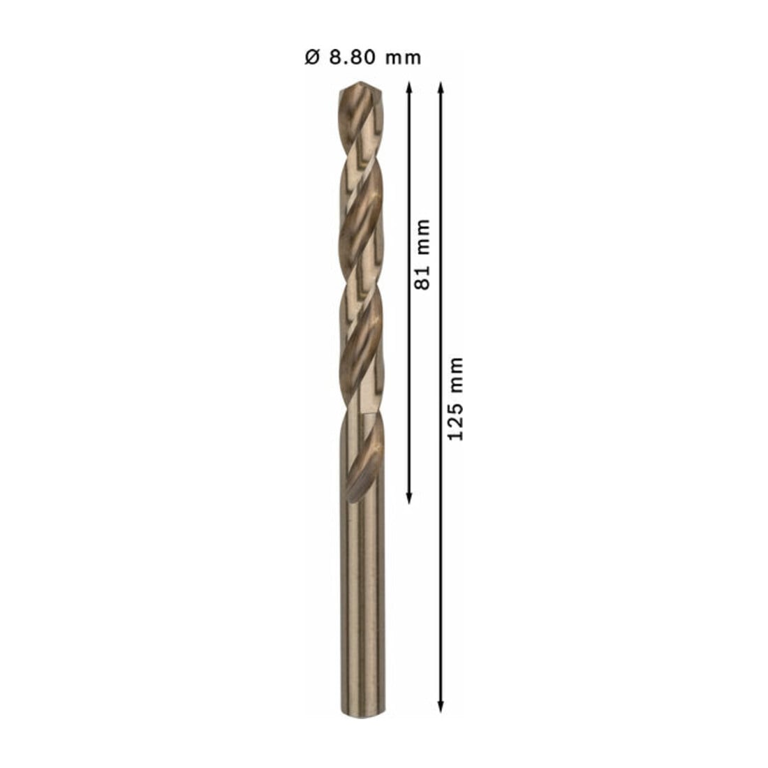 Foret à métaux Bosch HSS-Co DIN 338 8,8 x 81 x 125 mm