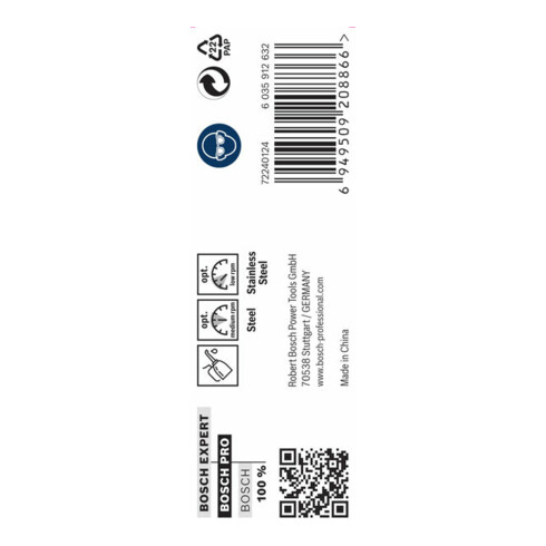 Foret à métaux Bosch HSS-Co DIN 338 9,8 x 87 x 133 mm