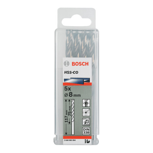 Foret à métaux Bosch HSS-Co DIN 338 9,8 x 87 x 133 mm