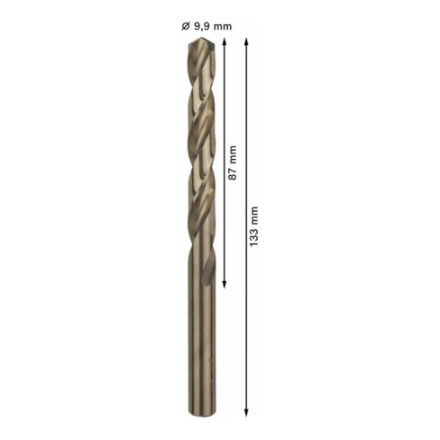 Foret à métaux Bosch HSS-Co DIN 338 9,9 x 87 x 133 mm