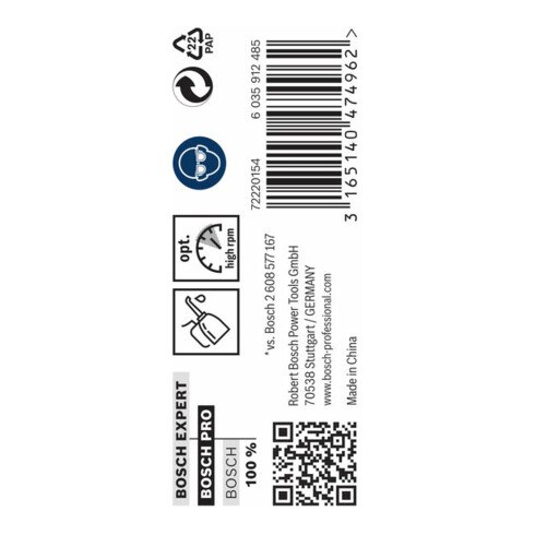 Foret à métaux Bosch HSS-G, DIN 338, 5,1 x 52 x 86 mm