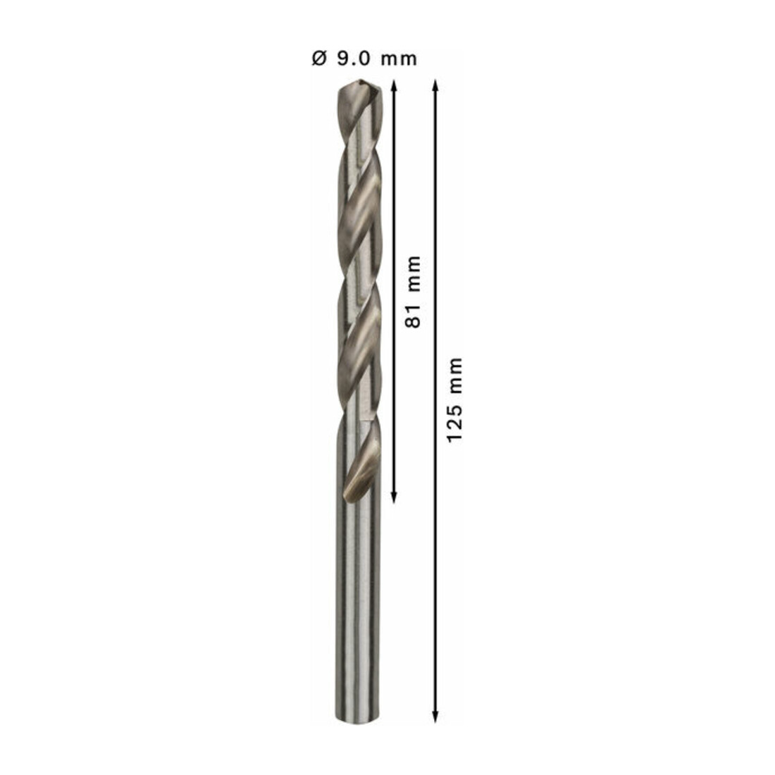 Foret à métaux Bosch HSS-G, DIN 338, 9 x 81 x 125 mm