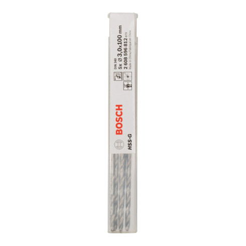 Foret à métaux Bosch HSS-G, DIN 340, 3 x 66 x 100 mm