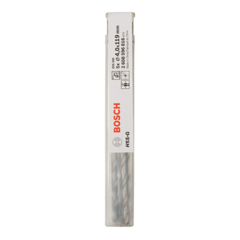 Foret à métaux Bosch HSS-G, DIN 340, 4 x 78 x 119 mm