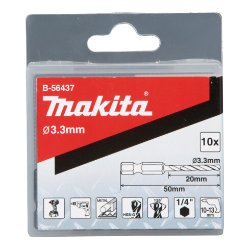 Foret à rivet Makita 3.3x50mm 1/4 pouce