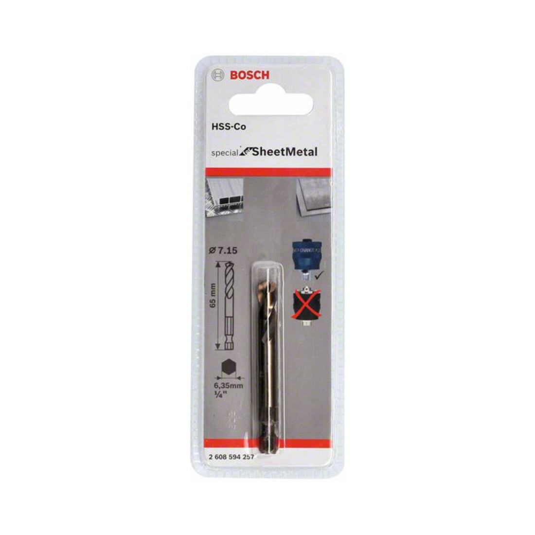 Foret de centrage Bosch Plus HSS-Co 7,15 x 105 mm 7,15 mm
