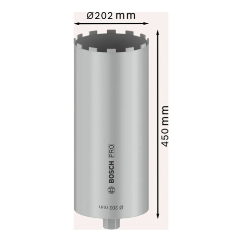 Foret diamanté Bosch Standard pour béton 1 1/4" UNC 200 mm 450 mm 450 mm 12 10 mm