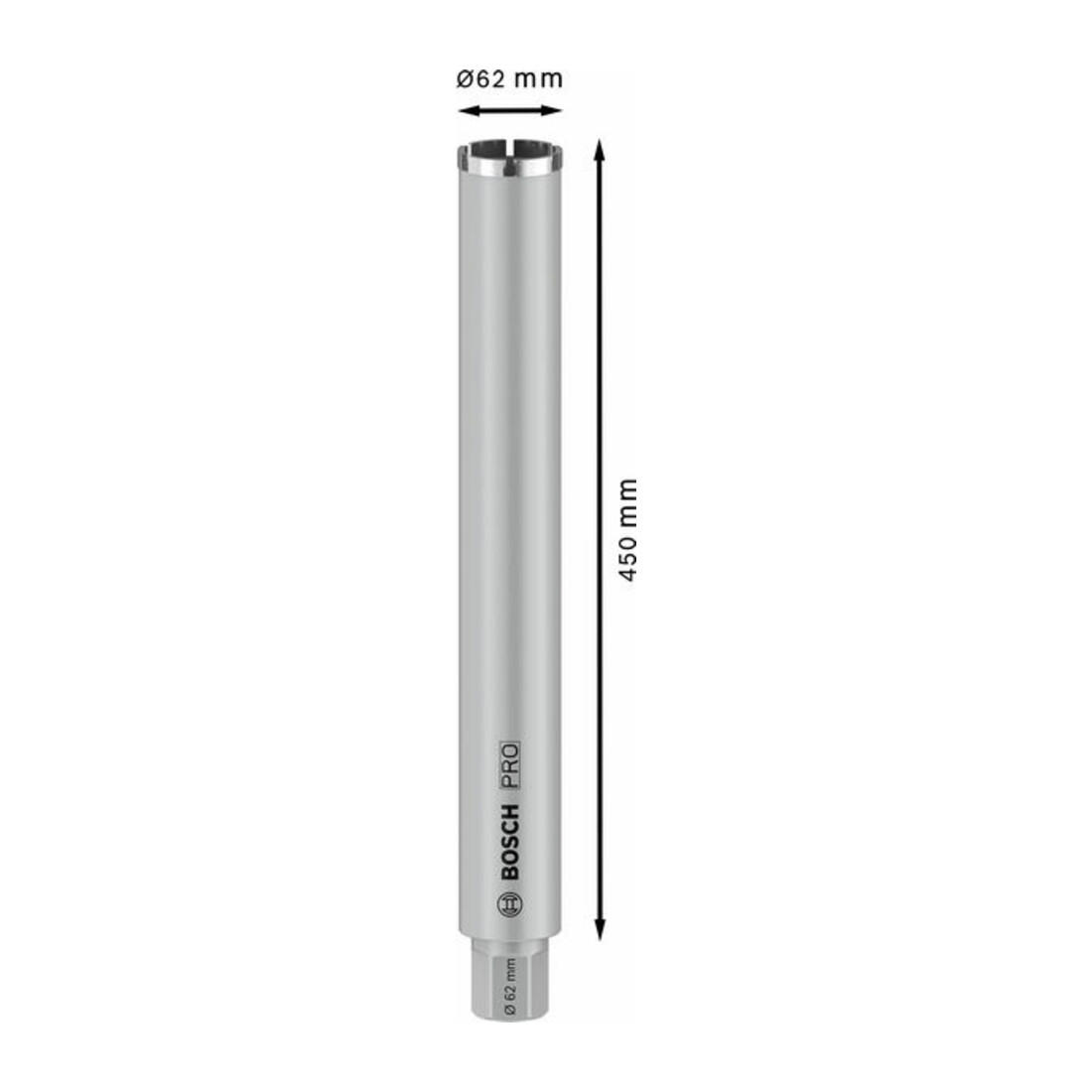Foret diamanté Bosch Standard pour béton 1 1/4" UNC 62 mm 450 mm 6, 10 mm
