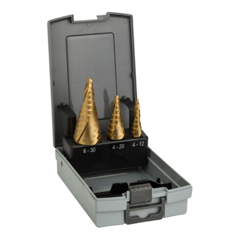 Foret étagé Bosch HSS-TiN set 3 pièces 4 - 12 mm 4 - 20 mm 6 - 30 mm