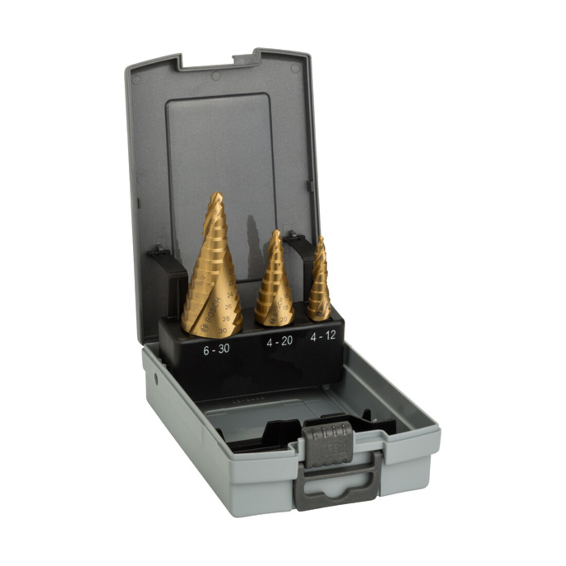 Foret étagé Bosch HSS-TiN set 3 pièces 4 - 12 mm 4 - 20 mm 6 - 30 mm
