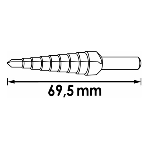 Foret étagé HSS 4 – 12 mm V2394 4 - 12 VIGOR
