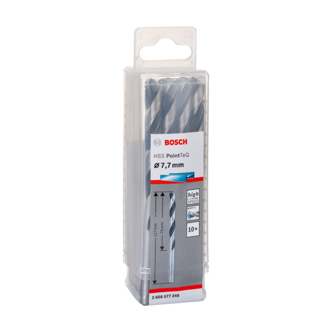 Foret hélicoïdal HSS PointTeQ 7,7 mm
