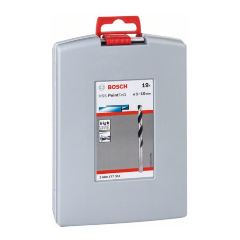Foret hélicoïdal métal Bosch HSS Set PointTeQ DIN 338 ProBox 19 pièces