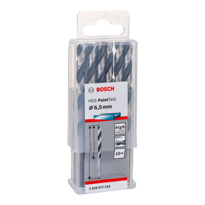 Foret hélicoïdal pour métaux Bosch HSS PointTeQ, DIN 338, 6,5 mm, 1 paquet