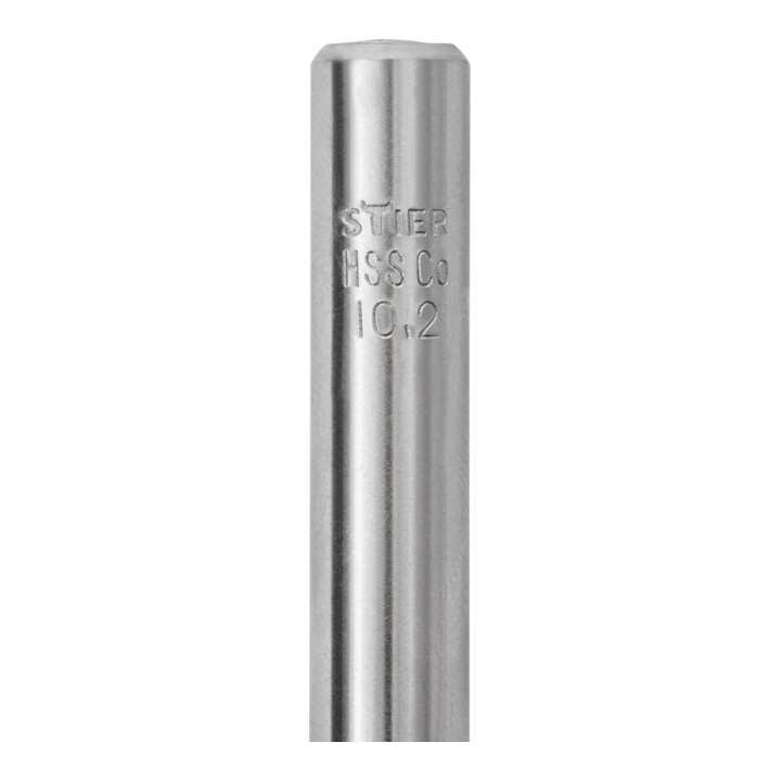 Foret hélicoïdal STIER 10,2 mm Premium HSS-E Co5 DIN 338 135°