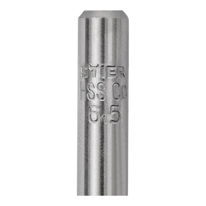 Foret hélicoïdal STIER 6,5 mm Premium HSS-E Co5 DIN 338 135°